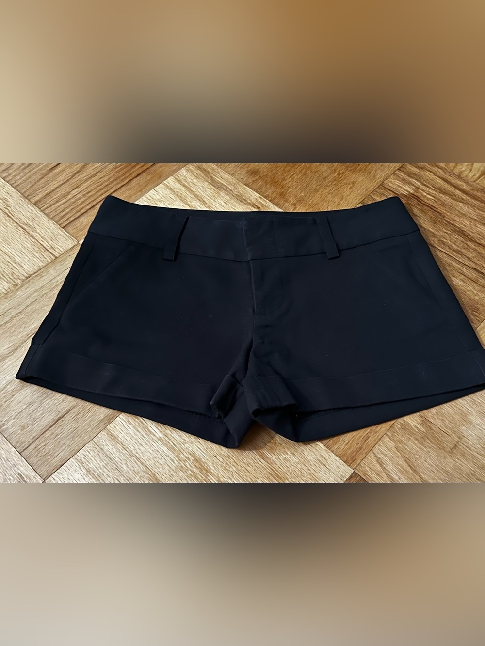 Alice + Olivia Black Cuffed Shorts
